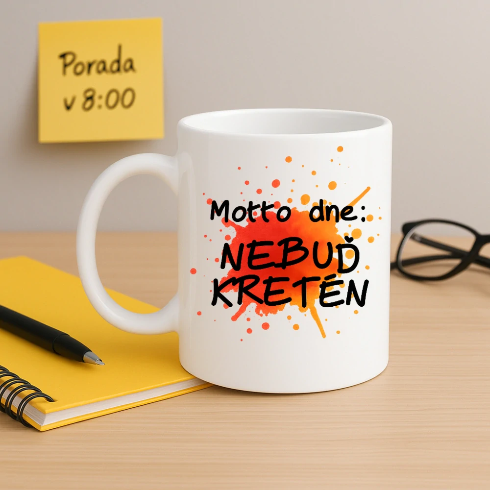 Hrnek - Motto dne: Nebuď kretén