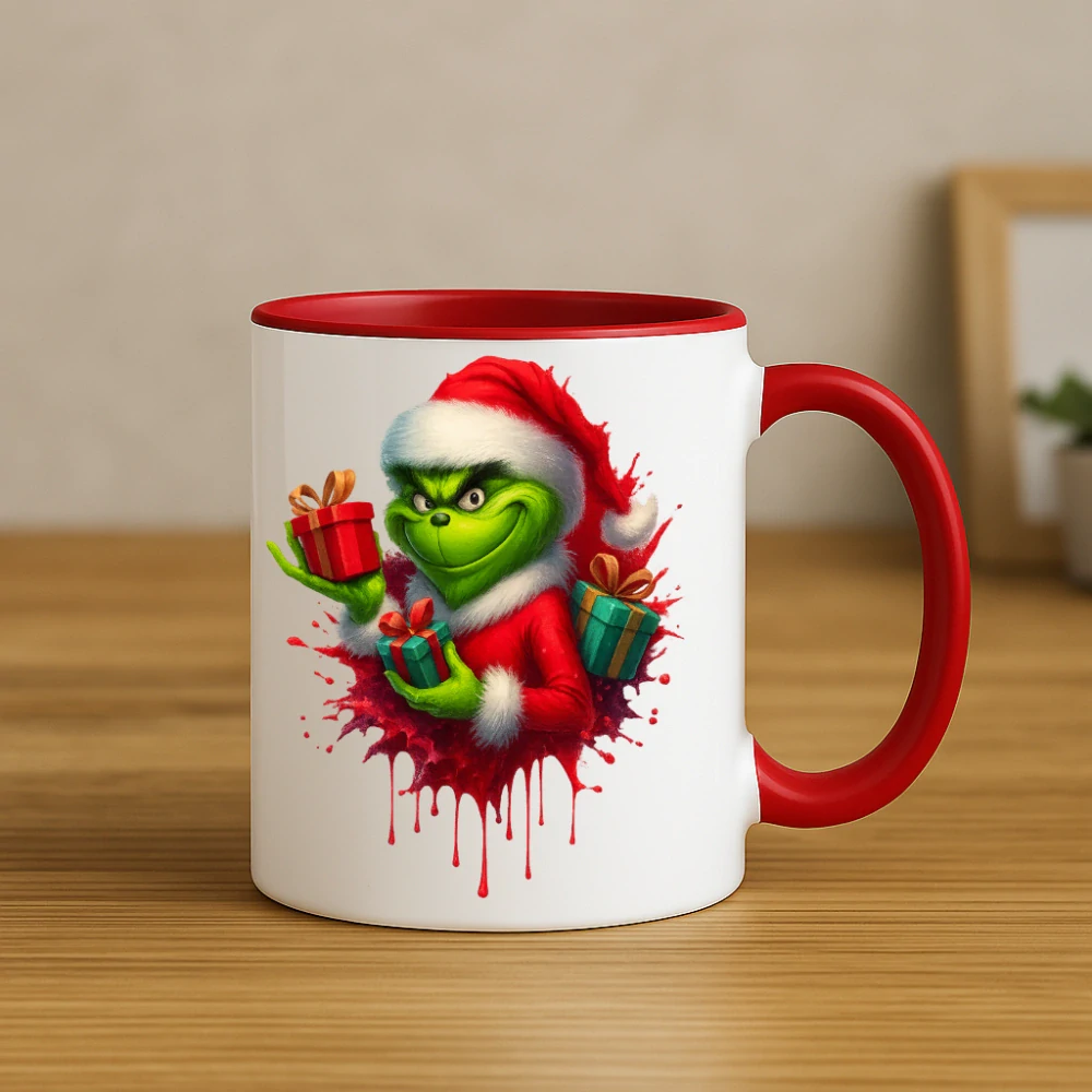 Vánoční hrnek – Grinch v červené čepici
