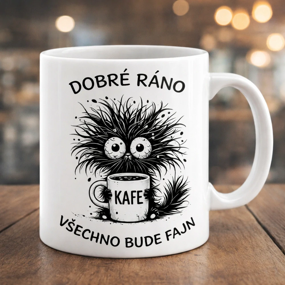 Hrnek- Dobré ráno – všechno bude fajn