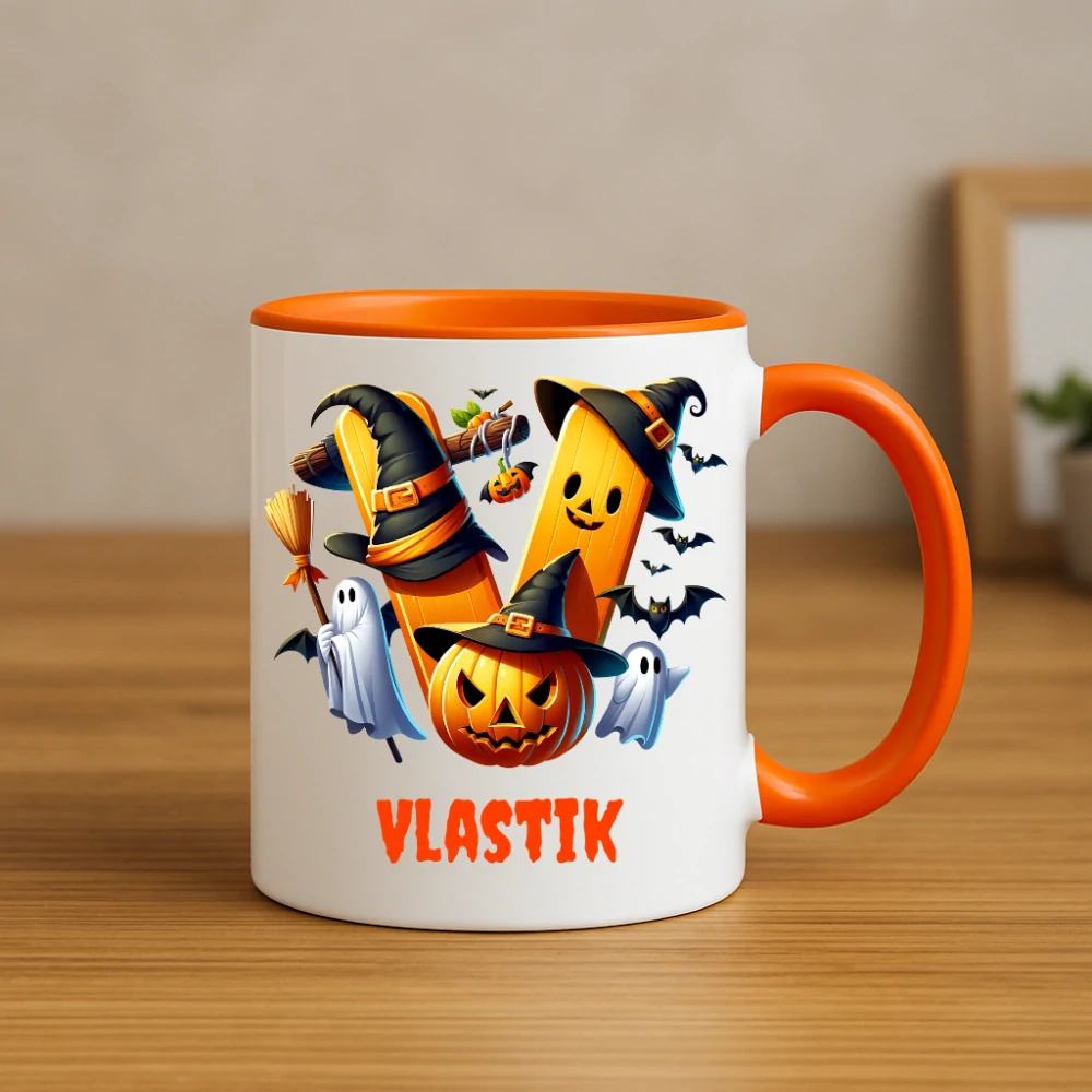 Halloweenský hrnek se jménem na přání