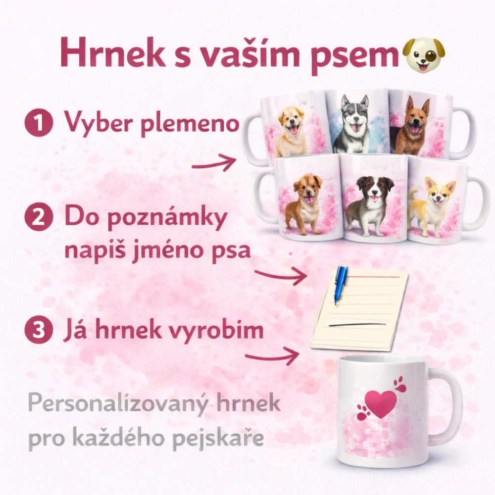 Hrnek s vaším psem a jménem